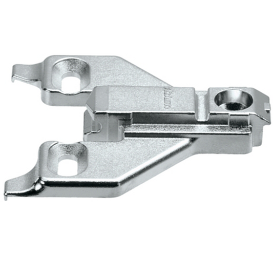 Clip Off-Center-Mount Face Frame Mounting Plate, Nickel-Plated, Screw-On.