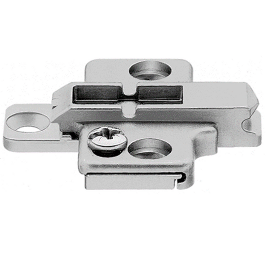Clip 2-Piece Wing Mounting Plate, Nickel-Plated, Screw-On.