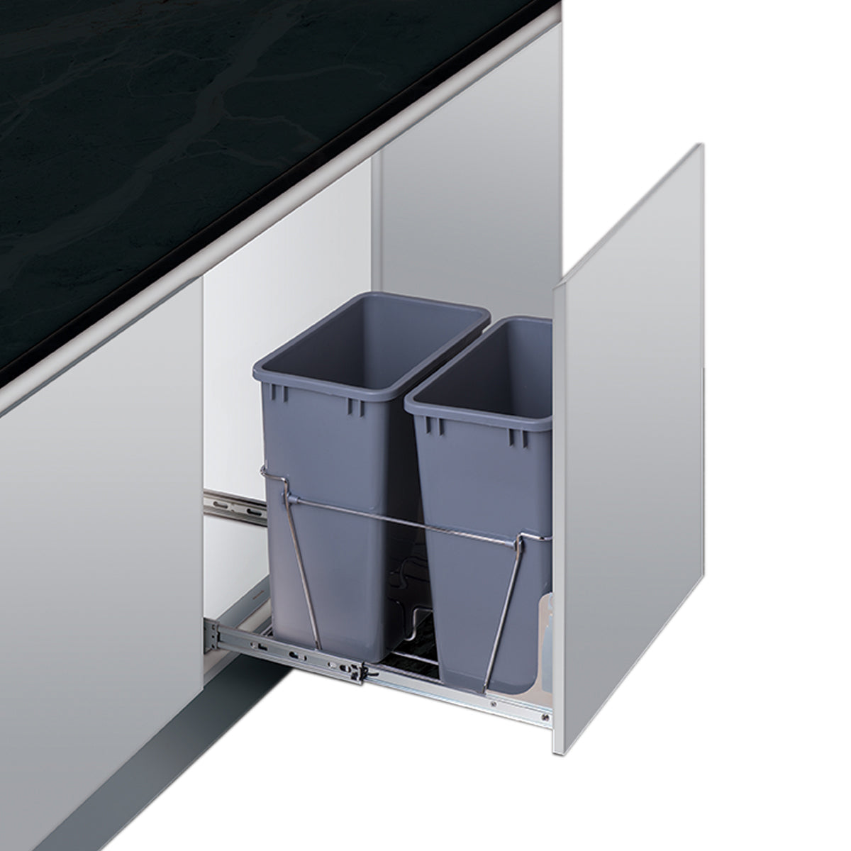 35 Qt. Double Bin Pull-Out.