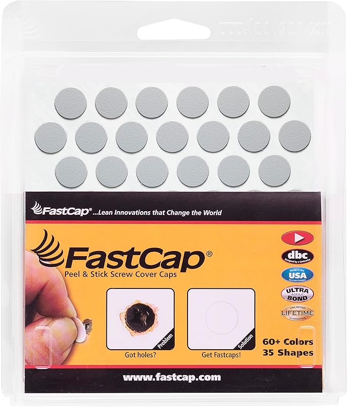FastCap -  Folkstone Gray PVC Screw Hole Covers, 9/16''