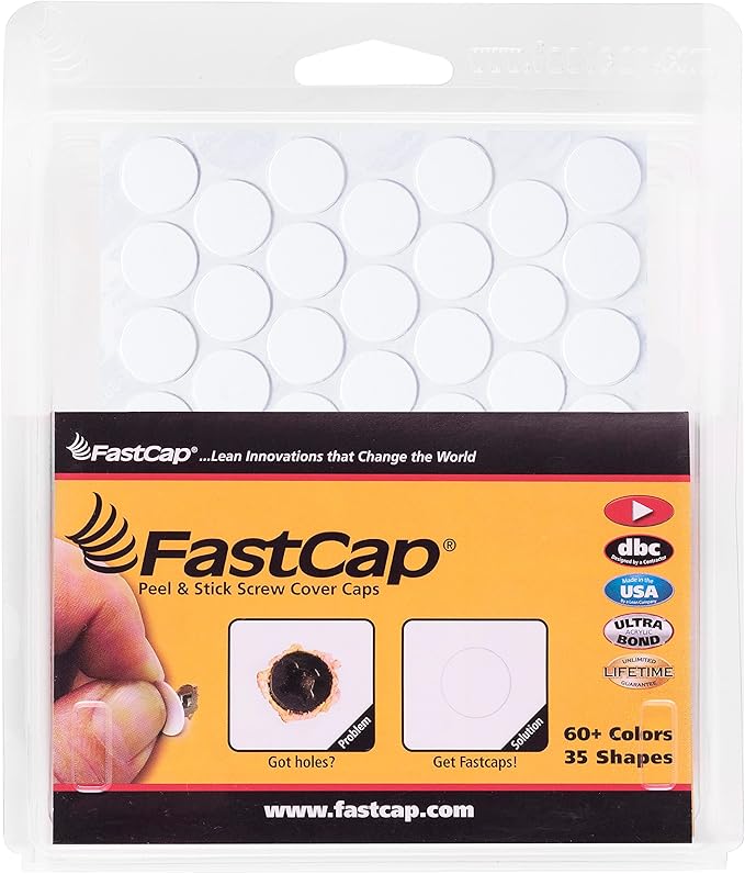 FastCap - White PVC Screw Hole Covers, 9/16''