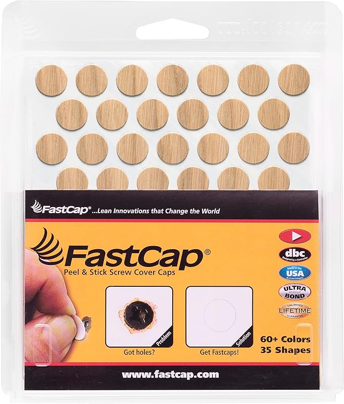 FastCap - White Oak Screw Hole Covers, 9/16''