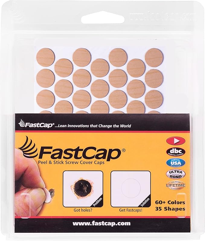 FastCap - Hard Rock Maple PVC Screw Hole Covers, 9/16''