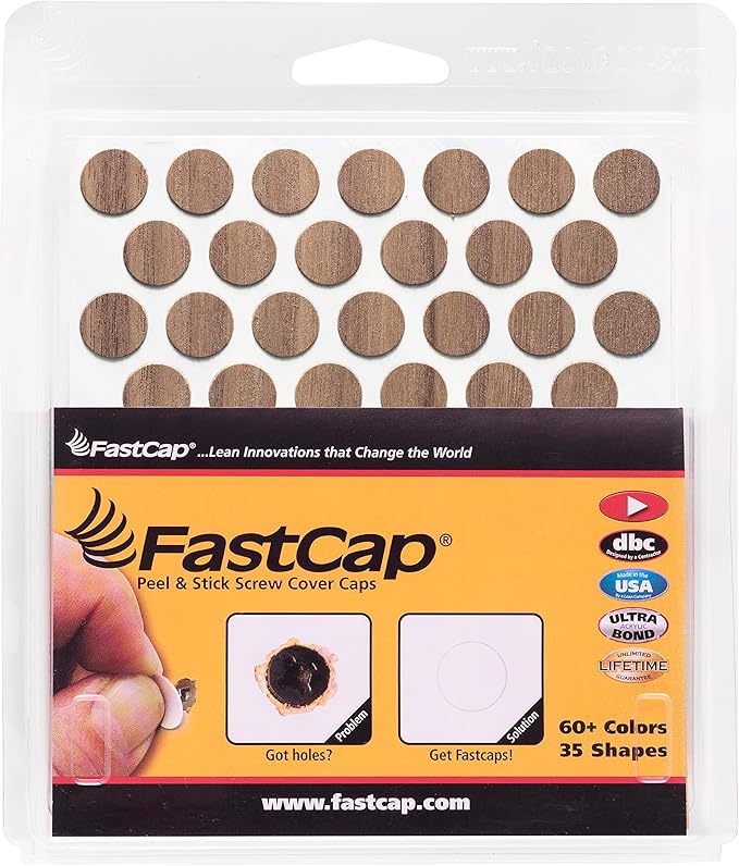 FastCap - Walnut Screw Hole Covers, 9/16''