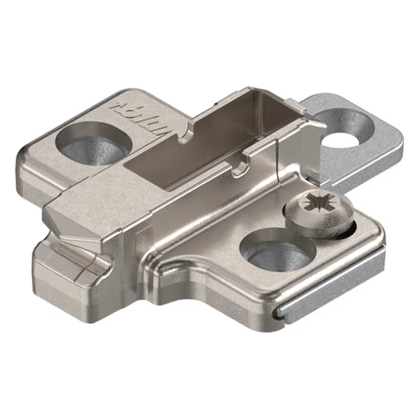 Clip 2-Piece Wing Mounting Plate, Nickel-Plated, Screw-On.