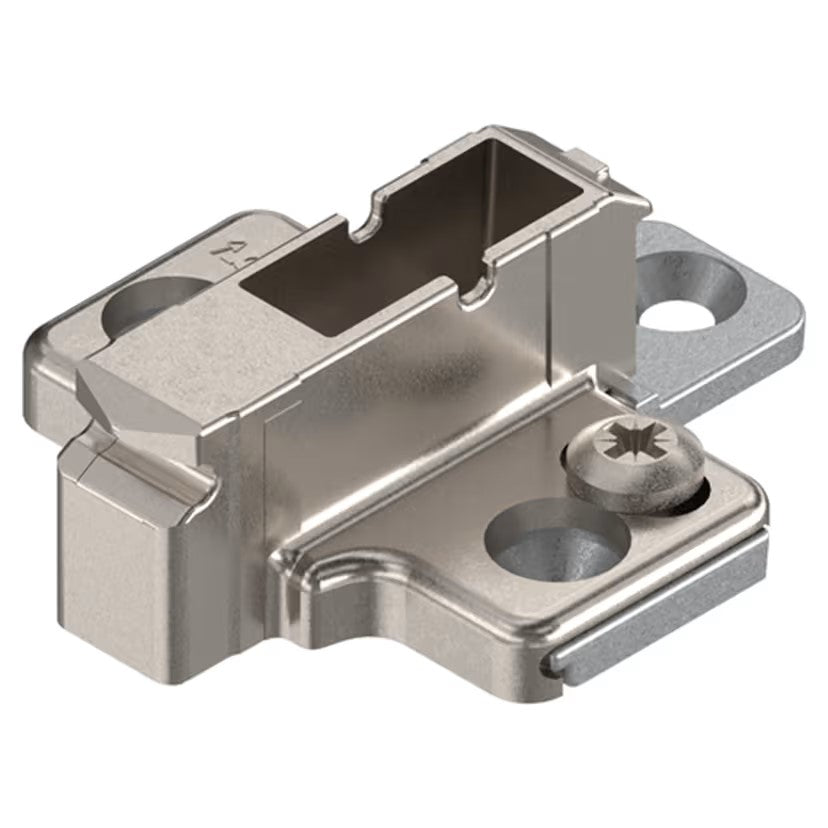 Clip 2-Piece Wing Mounting Plate, Nickel-Plated, Screw-On.