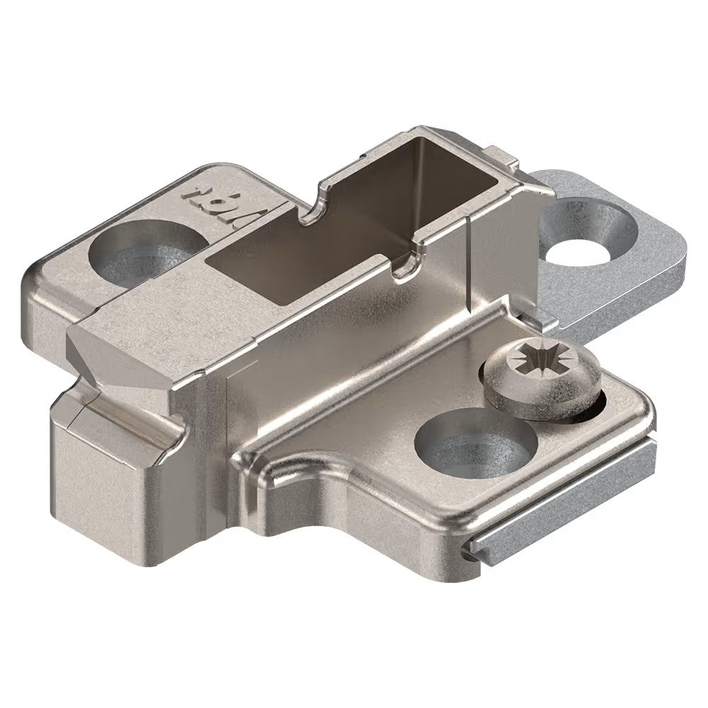 Clip 2-Piece Wing Mounting Plate, Nickel-Plated, Screw-On.