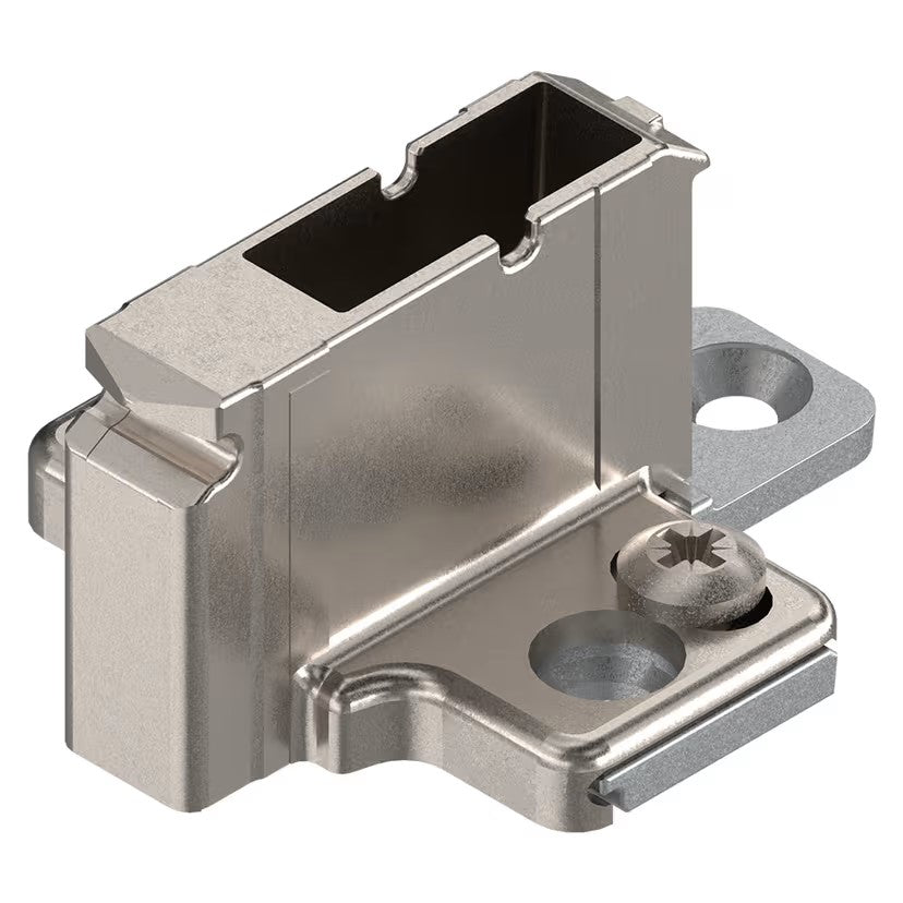 Clip 2-Piece Wing Mounting Plate, Nickel-Plated, Screw-On.