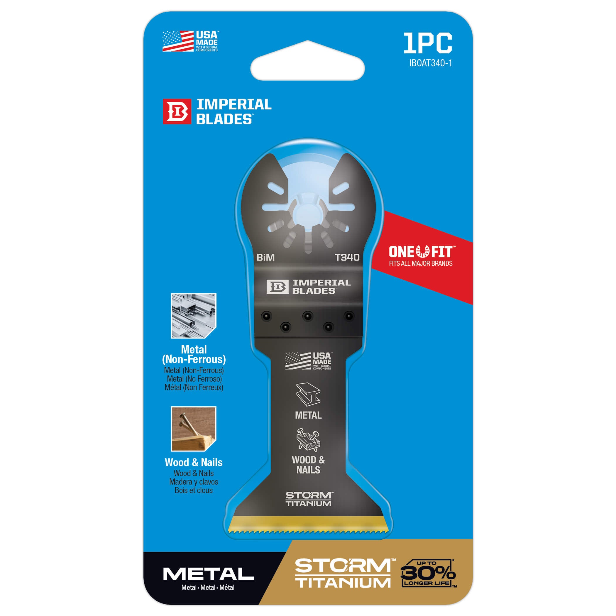 One Fit 1-3/4" Storm Titanium Metal Blade IBOAT340