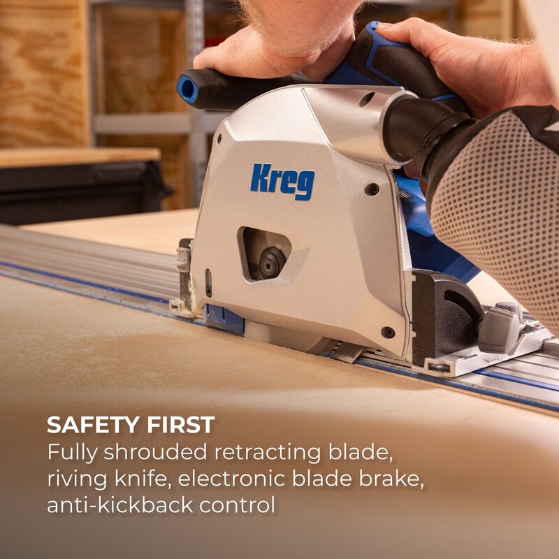 Kreg 20V Ionic Drive™ 6 1/2" Plunge-Cut Track Saw Kit - KPTBPS100A