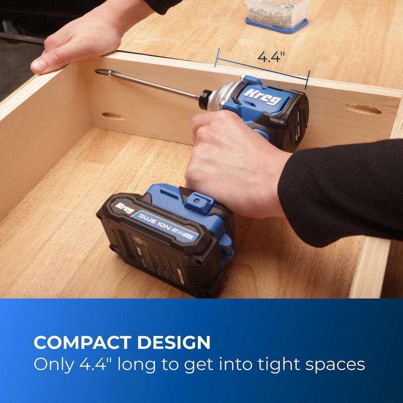 Kreg 20V Ionic Drive™ 1/4" Compact Impact Driver (Tool Only) - KPTDV025A