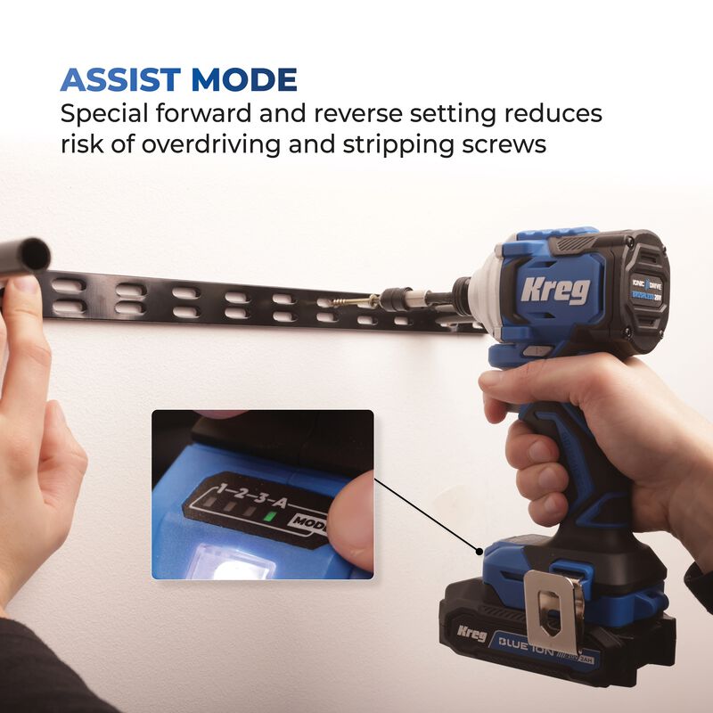 Kreg 20V Ionic Drive™ 1/4" Compact Impact Driver (Tool Only) - KPTDV025A