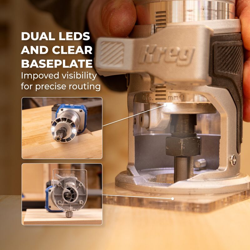 Kreg 20V Ionic Drive™ 1/4" Trim Router (Tool Only)  KPTRT025A