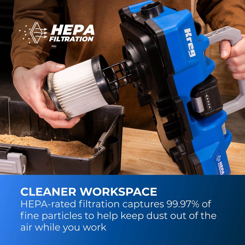 Kreg 20V Ionic Drive™ Wet/Dry Vac with HEPA (Tool Only)  KPTWDV026B