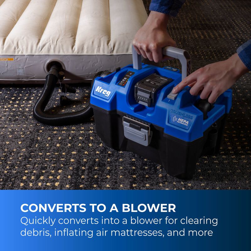 Kreg 20V Ionic Drive™ Wet/Dry Vac with HEPA (Tool Only)  KPTWDV026B