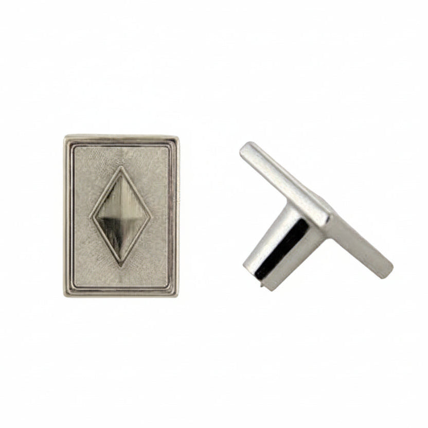 Diamond Knob Satin Nickel 1-3/8"  Length (K507)