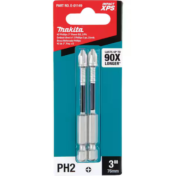 E-01149 Impact XPS™ #2 Phillips 3" Power Bit, 2/pk