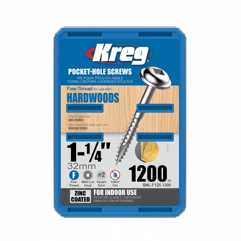 Zinc Pocket-Hole Screws Fine   SML-F125-1200