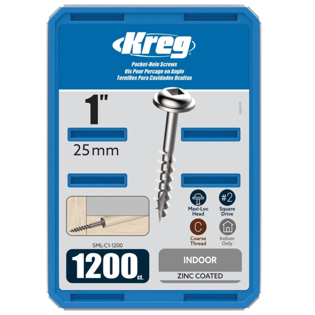 Zinc Pocket-Hole Screws Coarse